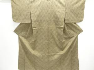 アンティーク　立涌模様織り出し手織り紬単衣着物